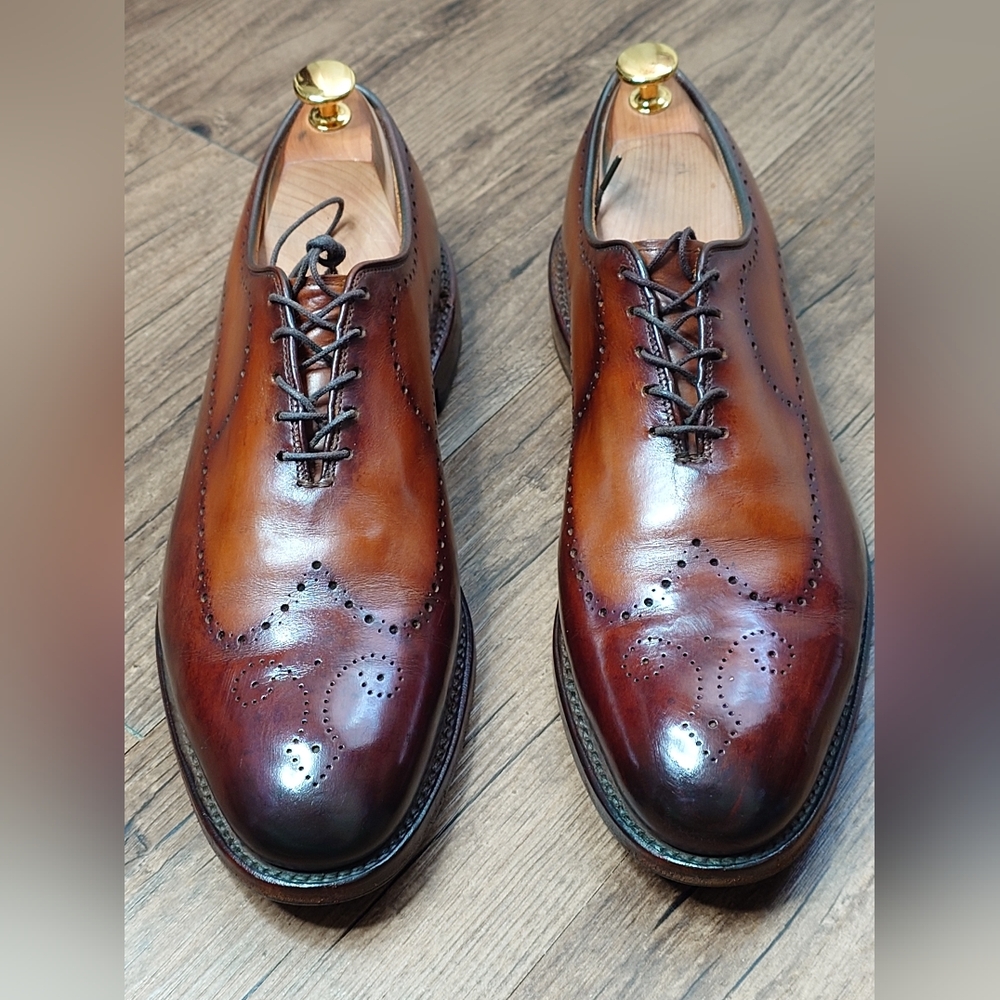 Allen Edmonds Fairfax Wing Tip Oxford Dress Shoes Two Tone Marbled Brown 10D